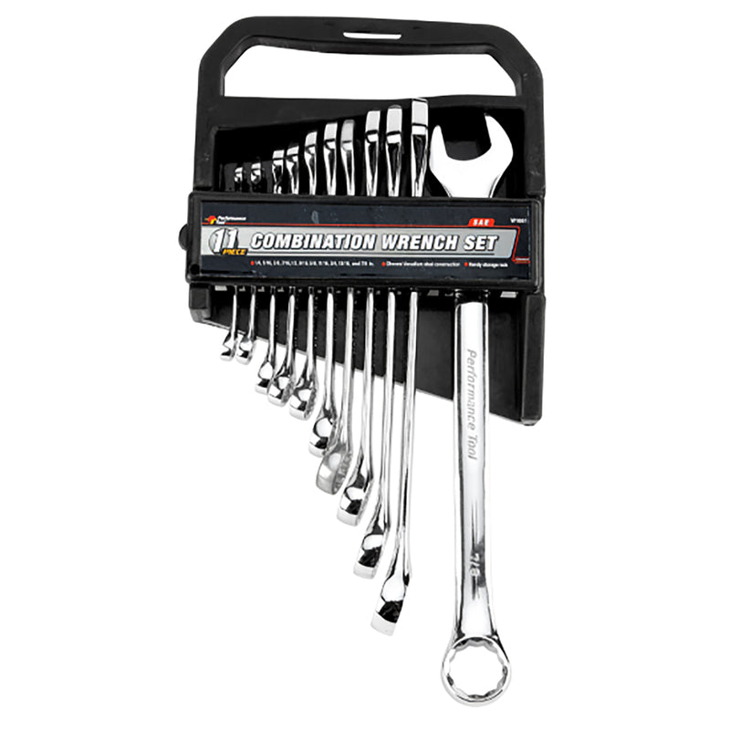 Performance Tool 12 Point SAE Combination Wrench Set 11 pc