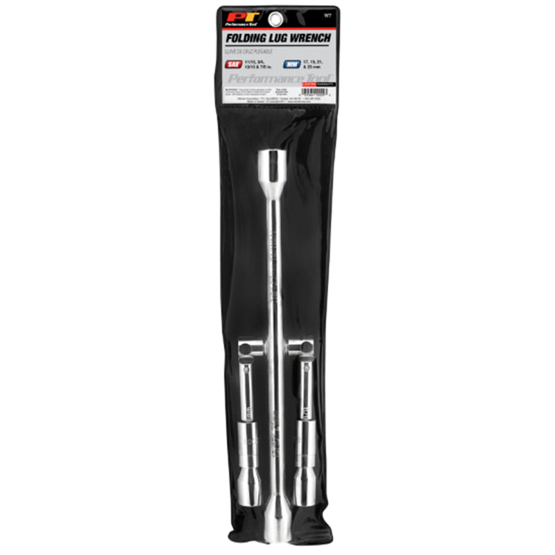 Performance Tool 6 Point Metric and SAE 4-Way Folding Lug Wrench 7 in. L 1 pc