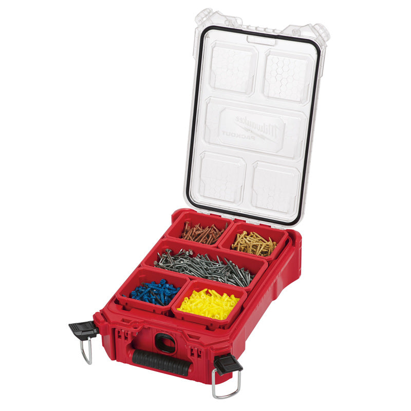 Milwaukee PACKOUT Compact Organizer Impact-Resistant Poly 5 compartments Red