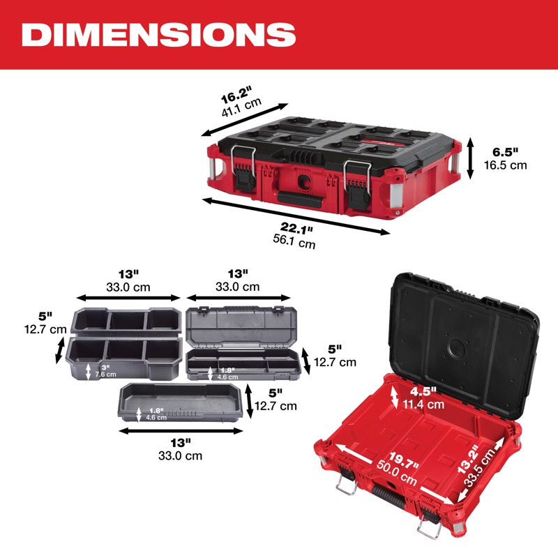 Milwaukee Packout 22.1 in. Tool Box Black/Red