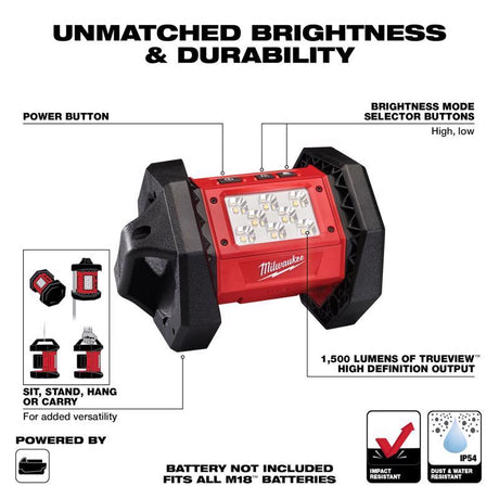 Milwaukee M18 Rover 1500 lm LED Battery Handheld Flood Light
