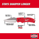 Milwaukee 7-1/4 in. Lockback Folding Pocket Knife Red 1 pk