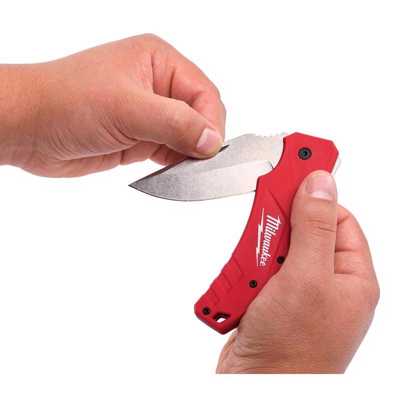Milwaukee 7-1/4 in. Lockback Folding Pocket Knife Red 1 pk