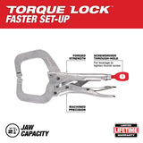 Milwaukee Torque Lock 2 in. X 2-1/8 in. D Locking C-Clamp 400 lb 1 pc