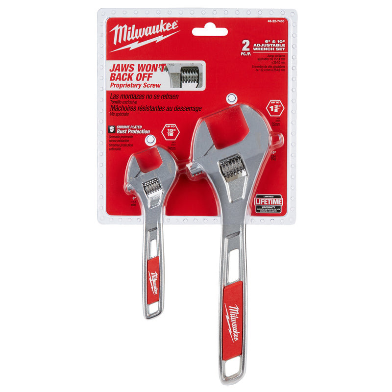 Milwaukee SAE Adjustable Wrench Set 13.50 in. L 2 pc
