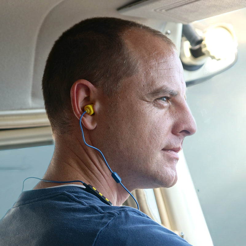 Plugfones Liberate 2.0 29 dB Nylon/Silicone/Foam Bluetooth Earplugs/Earphones w/Mic Yellow 1 pair