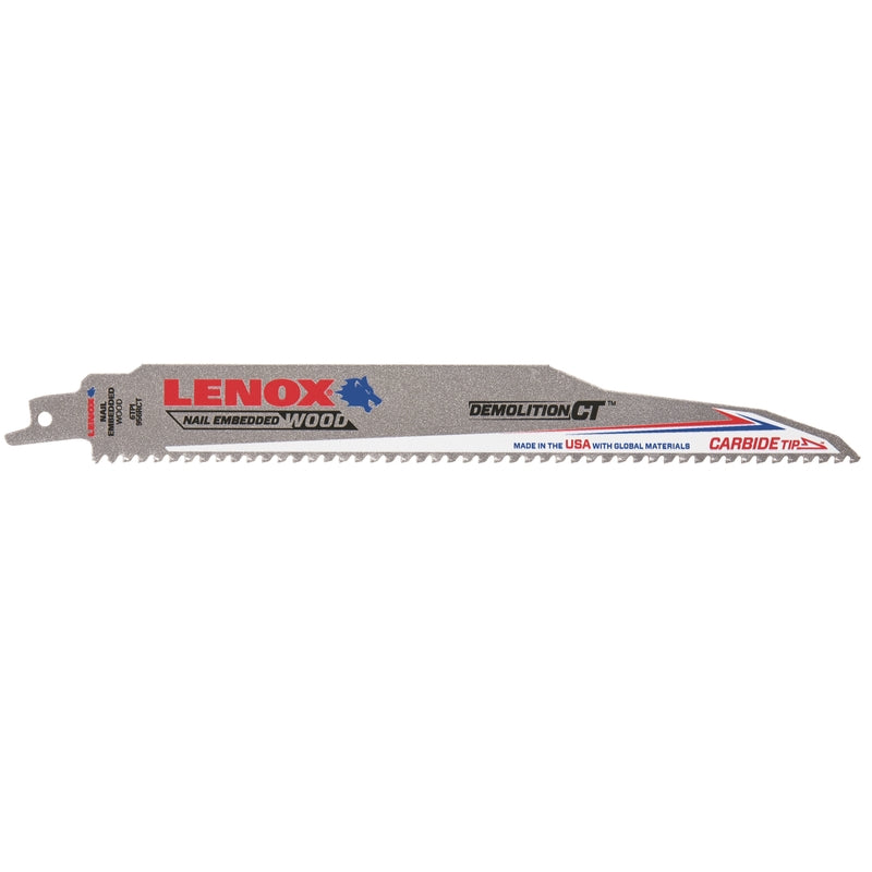 Lenox Demolition CT 9 in. Carbide Tipped Reciprocating Saw Blade 6 TPI 5 pk