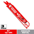 Diablo Steel Demon 6 in. Carbide Tipped Medium Metal Reciprocating Saw Blade 10 TPI 3 pk