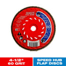 Diablo Steel Demon 4-1/2 in. D X 5/8 in. Zirconia Speed Hub Thread Arbor Flap Disc 60 Grit 1 pk