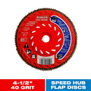 Diablo Steel Demon 4-1/2 in. D X 5/8 in. Zirconia Speed Hub Thread Arbor Flap Disc 40 Grit 1 pk