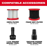 Milwaukee M18 0880-20 2 gal Cordless Shop Vacuum Tool Only 18 V