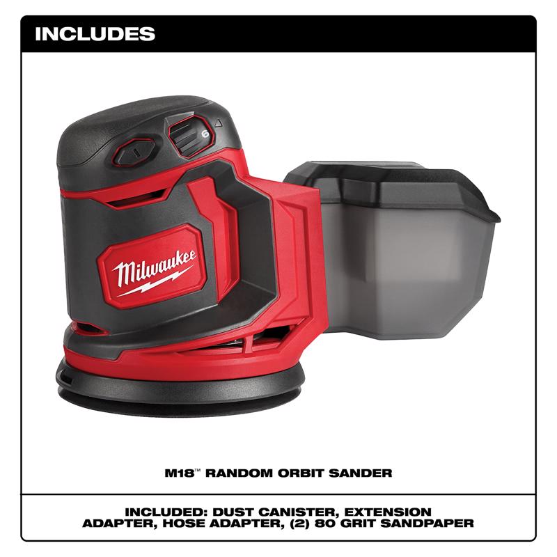 Milwaukee M18 Cordless 5 in. Random Orbit Sander Tool Only