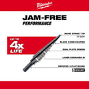 Milwaukee JAM-FREE 1/8 to 1/2 in. X 6 in. L Black Oxide Step Drill Bit 3-Flat Shank 1 pc