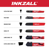 Milwaukee INKZALL Assorted Fine Tip Jobsite Marker 4 pk