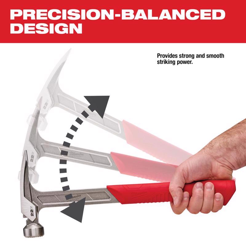 Milwaukee 22 oz Milled Face Framing Hammer 15 in. Steel Handle