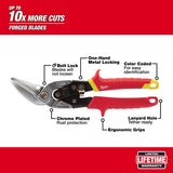 Milwaukee 10 in. Forged Alloy Steel Straight Serrated Offset Aviation Snips 22 Ga. 1 pk