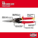 Milwaukee 11.5 in. Forged Alloy Steel Long Serrated Straight Aviation Snips 22 Ga. 1 pk