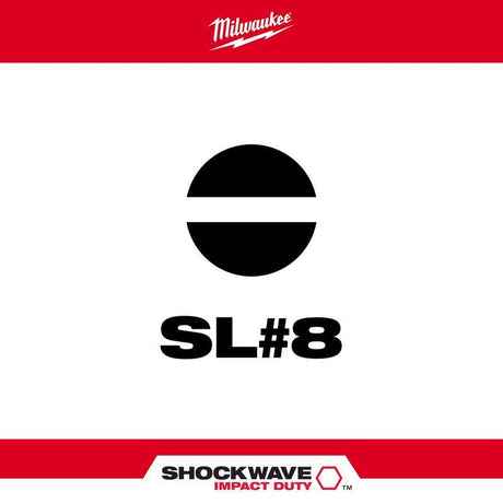 Milwaukee Shockwave Slotted 3/16 in. X 1 in. L Insert Bit Steel 2 pc