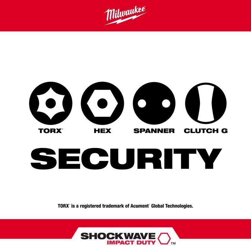 Milwaukee Shockwave Assorted 1 in. L Impact Security Insert Bit Set Steel 9 pc