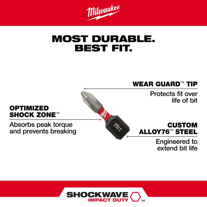 Milwaukee Shockwave Assorted 1 in. L Impact Security Insert Bit Set Steel 9 pc