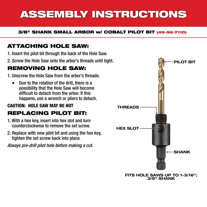 Milwaukee Hole Dozer Bi-Metal Door Lock Installation Kit 10 pc