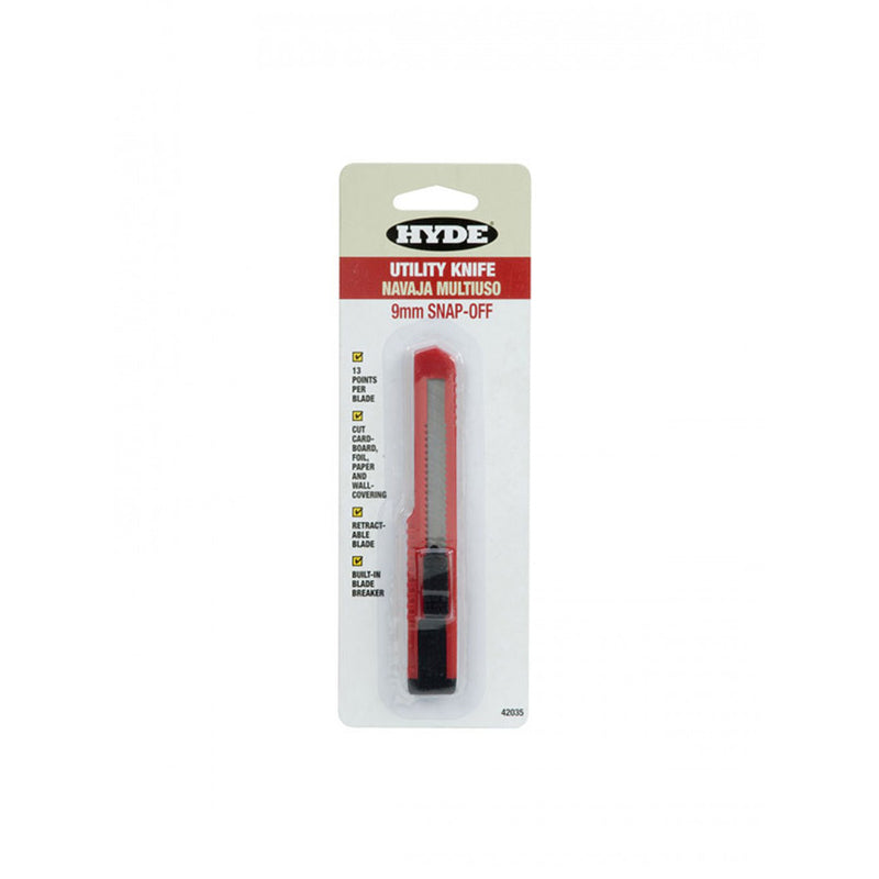 Hyde 8.25 in. Retractable Utility Knife Red 1 pk