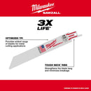 Milwaukee Sawzall 6 and 9 in. Bi-Metal Demolition Blade Set Multi TPI 10 pc