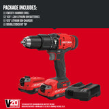 Craftsman V20 1/2 in. Brushed Cordless Hammer Drill Kit (Battery & Charger)