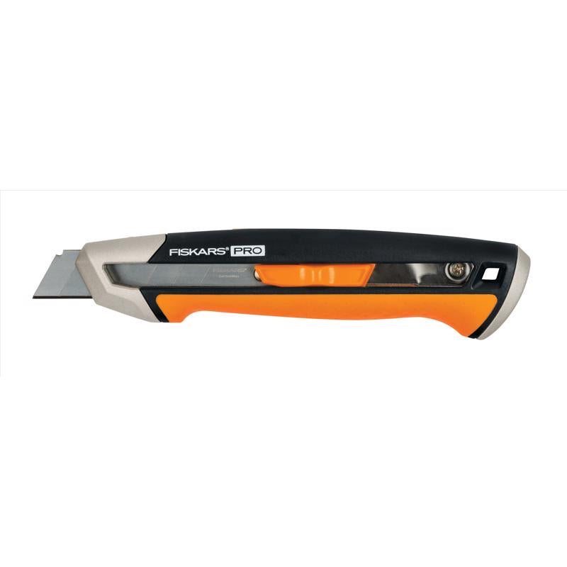 Fiskars Pro 6.5 in. Retractable Snap-Off Utility Knife Black/Orange/Silver 1 pk