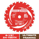 Diablo Demo Demon 6-1/2 in. D X 5/8 in. TiCo Hi-Density Carbide Framing Blade 24 teeth 1 pk