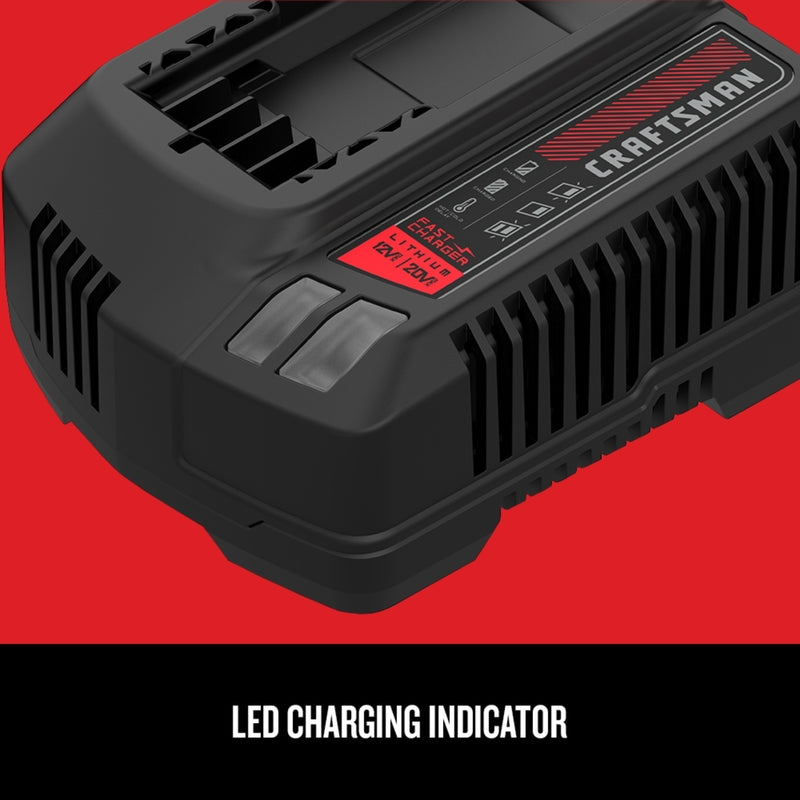Craftsman V20 CMCB104 20 V Lithium-Ion Battery Rapid Charger 1 pc