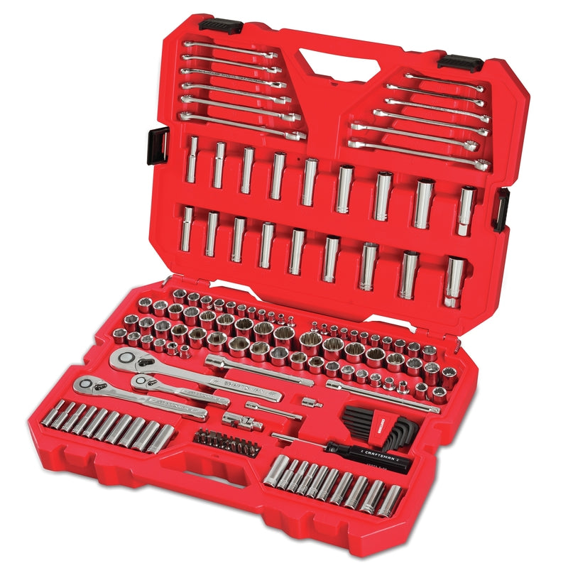 Craftsman 1/4, 3/8 and 1/2 in. drive Metric and SAE 6 Point Auto Mechanic's Tool Set 159 pc