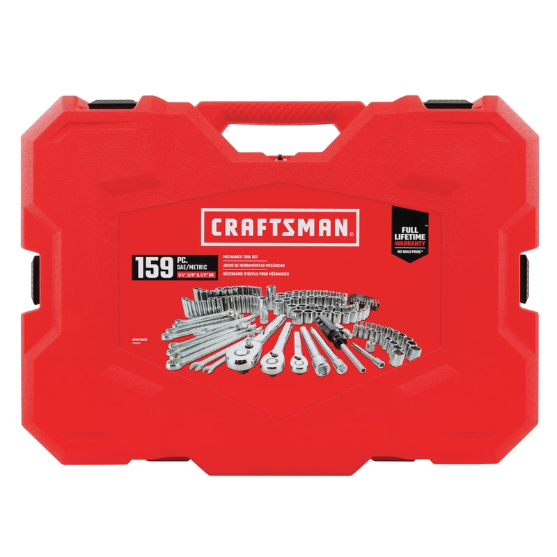 Craftsman 1/4, 3/8 and 1/2 in. drive Metric and SAE 6 Point Auto Mechanic's Tool Set 159 pc