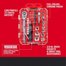 Craftsman 3/8 in. drive SAE 6 Point Nano Mechanic's Tool Set 24 pc
