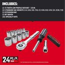 Craftsman 3/8 in. drive SAE 6 Point Nano Mechanic's Tool Set 24 pc