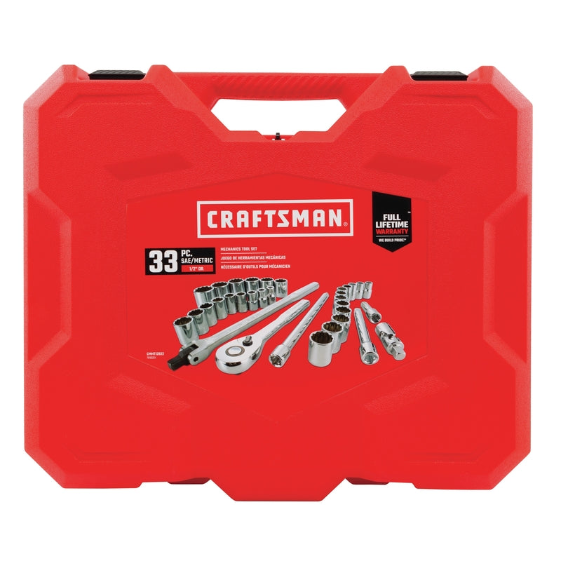 Craftsman 1/2 in. drive Metric and SAE 12 Point Mechanic's Tool Set 33 pc