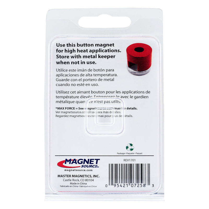 Magnet Source .375 Dia. in. L X .5 in. W Red Work Holding Magnet 1.5 lb. pull 1 pc