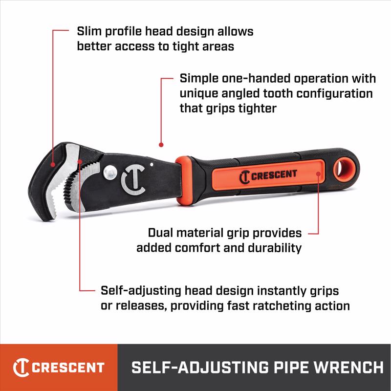 Crescent Self-Adjusting Pipe Wrench 12 in. L 1 pc