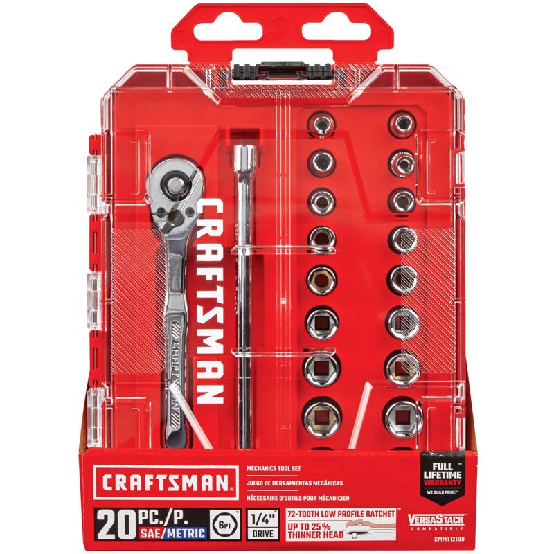 CM SOCKET SET 1/4"DV 20P