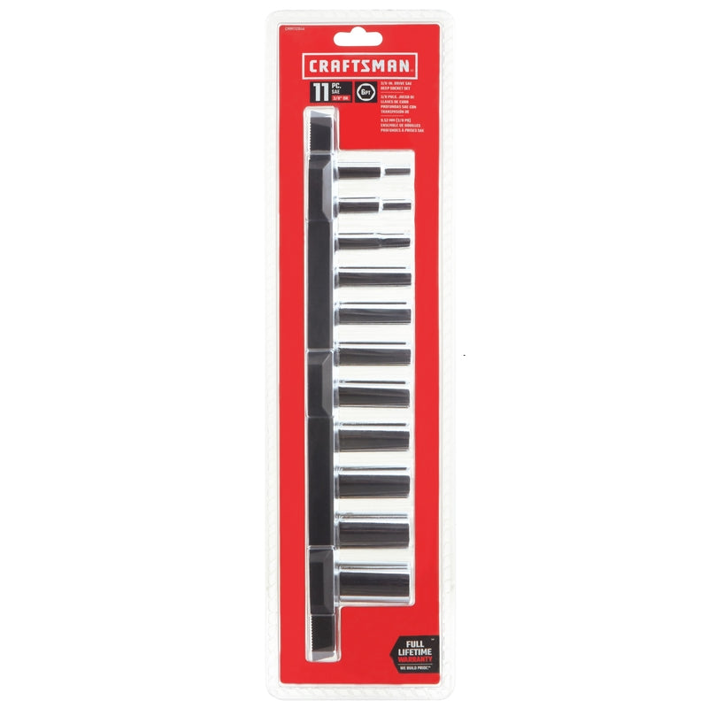 Craftsman 3/8 in. drive SAE 6 Point Deep Socket Set 11 pc