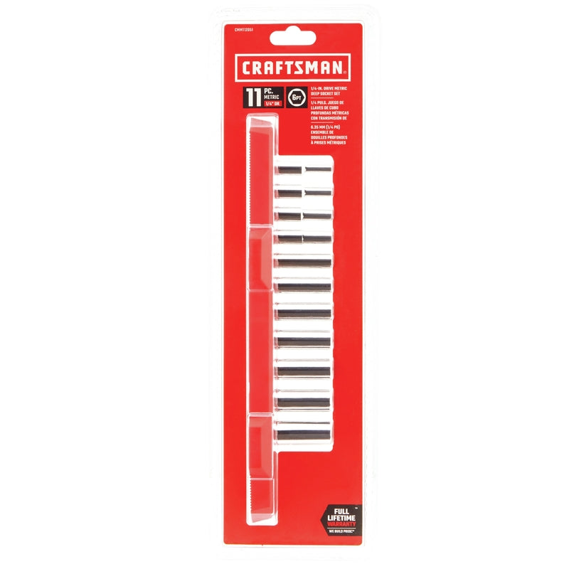 Craftsman 1/4 in. drive Metric 6 Point Deep Socket Set 11 pc