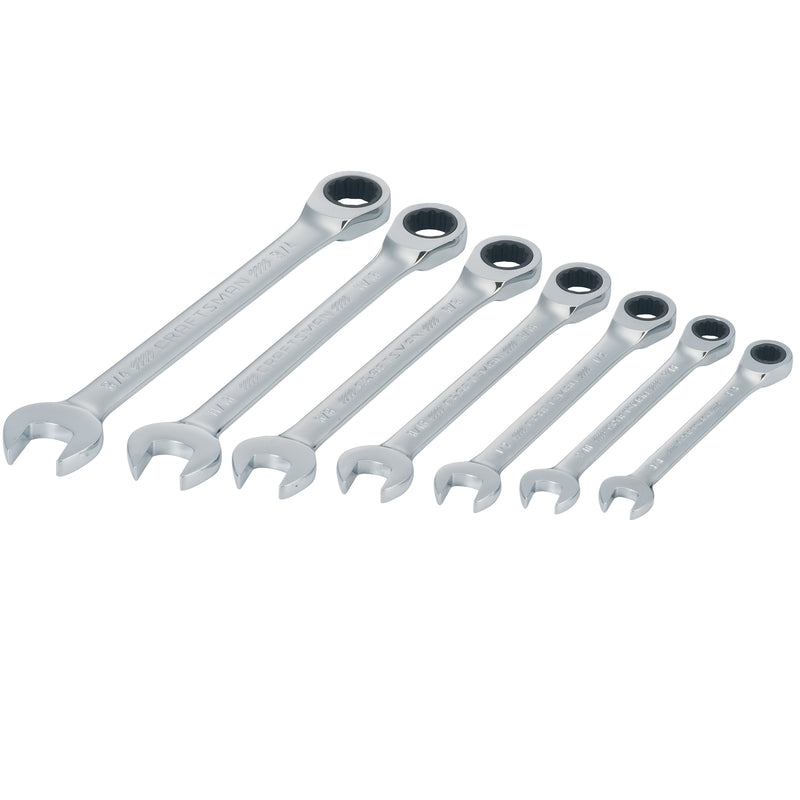 Craftsman 12 Point SAE Ratcheting Combination Wrench Set 7 pc