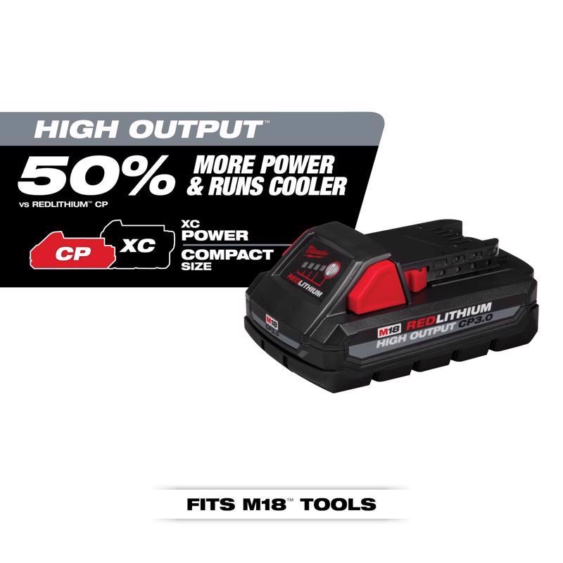 Milwaukee M18 RedLithium CP3.0 3 Ah Lithium-Ion High Output Battery Pack 2 pc