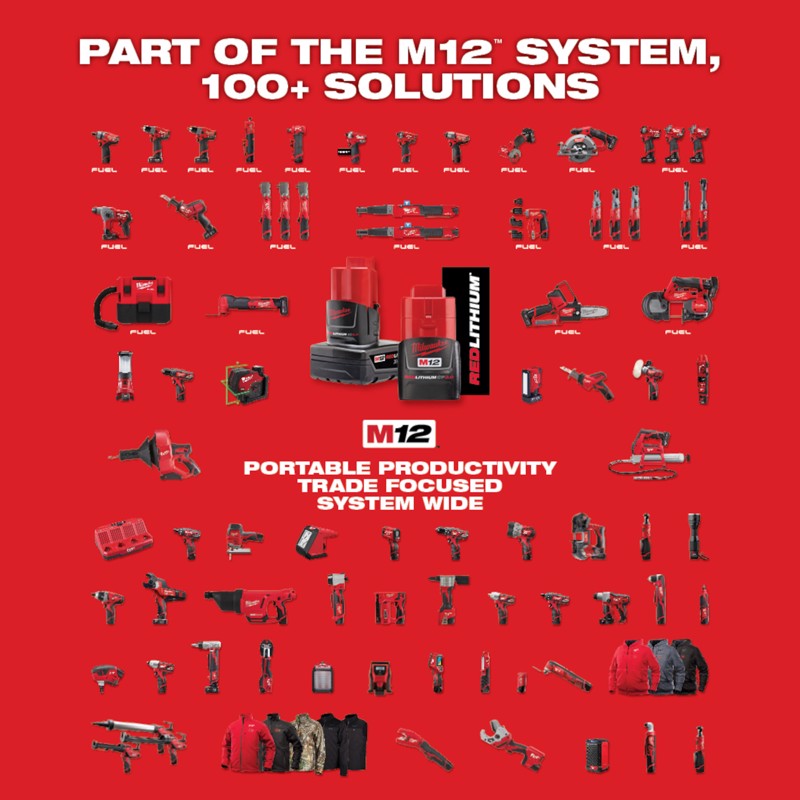 Milwaukee M12 Metal Cordless Rivet Tool Black/Red 1 pc