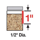Diablo 1/2 in. D X 2-5/8 in. L Carbide Top Bearing Flush Trim Router Bit