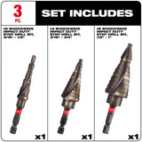 Milwaukee Shockwave 3/16 to 1 in. High Speed Steel Impact Step Bit Set Quick-Change Hex Shank 3 pc