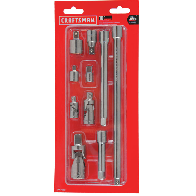 Craftsman 1/4, 3/8 and 1/2 in. drive Socket Accessory Set 10 pc