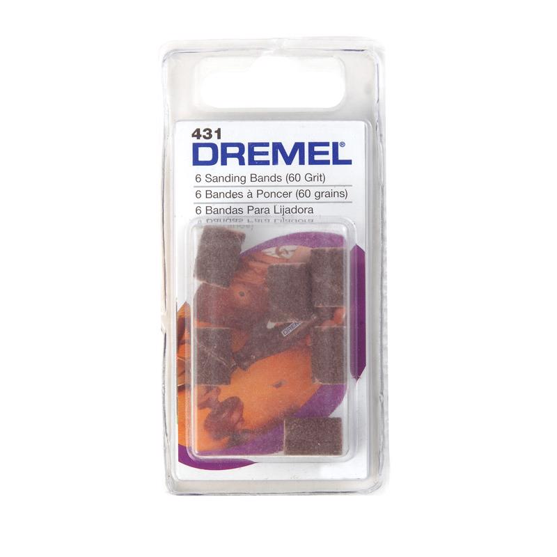 Dremel 0.3 in. D X 1/4 in. L Emery Drum Sander Bands 60 Grit Coarse 6 pk