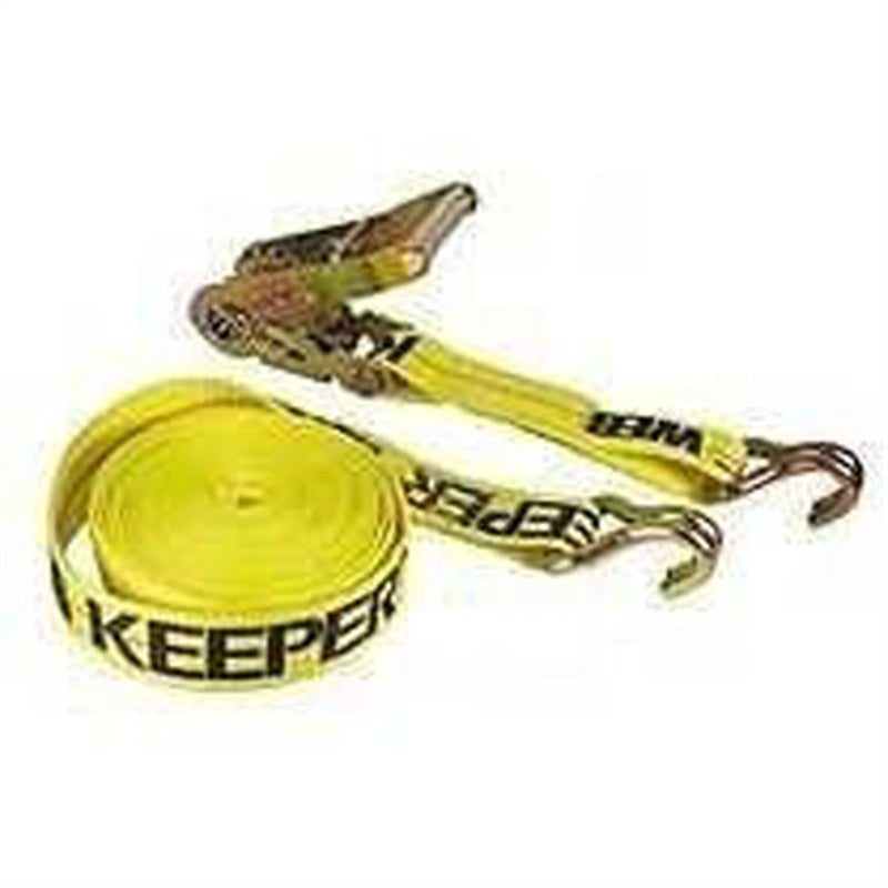 Keeper 2 in. W X 27 ft. L Yellow Tie Down w/Ratchet 3333 lb 1 pk