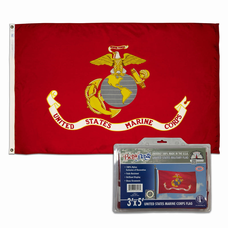 Valley Forge Marine Corps Military Flag 3 ft. W X 5 ft. L